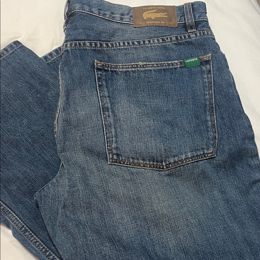 Lacoste Men’s Medium Blue Denim Relaxed Jeans